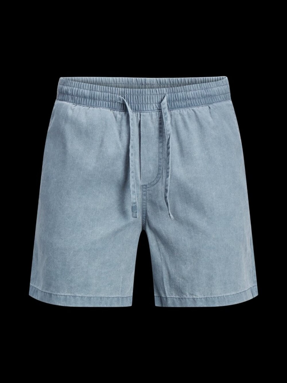 Jack & Jones Blue Chambray Drawstring Elastic Waistband Volley Shorts